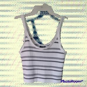 FOREVER21®™ Black & White Crop Top Tank Top